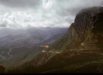 Photo on 120 rall film. Angola, Leba serpentine, road between port Namibe IMocamedes) and the town...