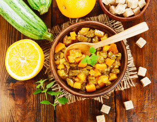 Zucchini jam with orange