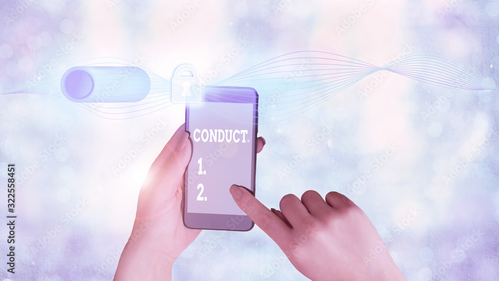 Poster writing note showing conduct. business concept for manner in which an organization or activity is ma