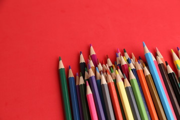 colored wooden pencils to draw