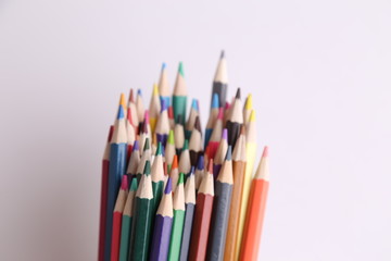 colored wooden pencils to draw