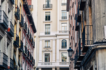 Obraz premium Typical classic buildings in downtown Madrid, Spain.
