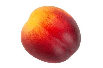 Ripe nectarine fruit on white