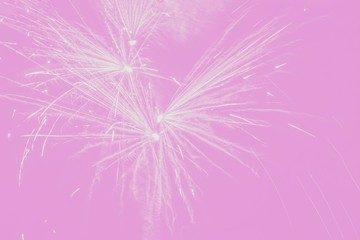Pink abstract background with fireworks pattern, copy space
