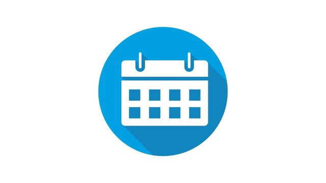 Blue motion graphic icon animation calendar