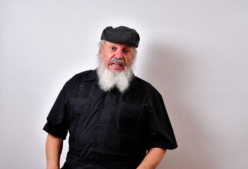 Distressed old man with a pained look