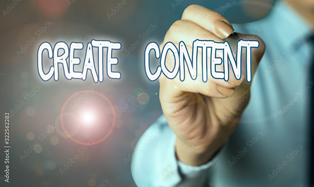 Poster word writing text create content. business photo showcasing something that is to be expressed throug