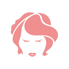 Natural Woman Beauty Logo Design Vector