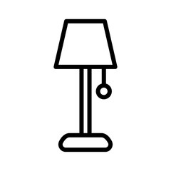 Table lamp icon designed in line style