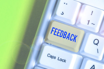 Conceptual hand writing showing Feedback. Concept meaning information about reactions to product...