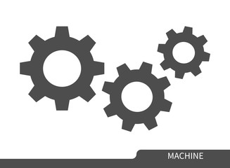 Gear icon. Machine wheel. Sprocket. Vector illustration.