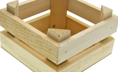 wooden box isolated on white background