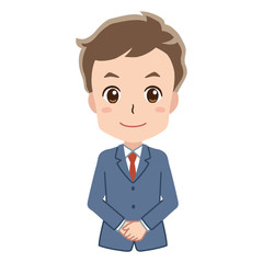 挨拶する男性　ビジネスマン　イラスト