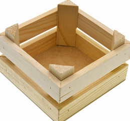 wooden box isolated on white background