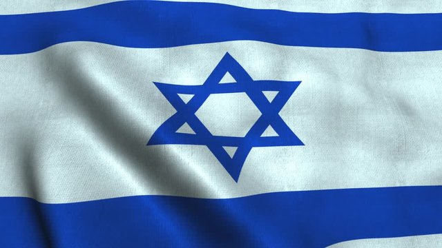 Israel flag waving in the wind. National flag State of Israel