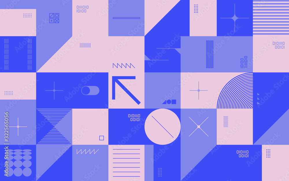 Poster techno abstract vector pattern design
