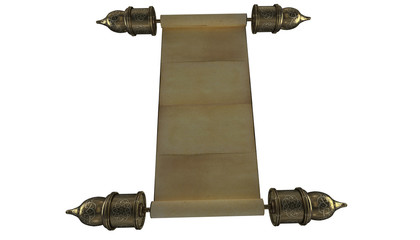 An old paper scroll on rolls. Vector illustration