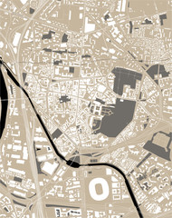 map of the city of Saint-Denis, Seine-Saint-Denis, Ile-de-France, France