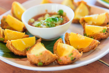 Egg with Curry paste in dish