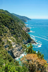 A giant rock over the the Mediterranean sea near Vernazza, Italy