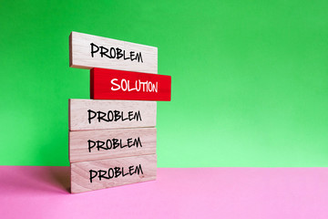 Problem and solution. Business Concept.