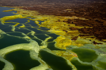 Volcanic formation  in Danakil  depression  desert Ethiopia