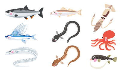 いろいろな魚のイラスト	