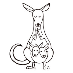 祈るカンガルー　黒線