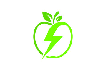 Energetic Apple Symbolizing Natural Power and Healthy Energy in a Green Design