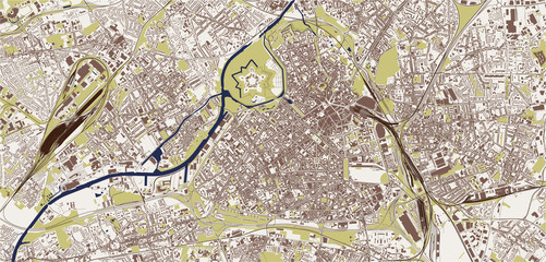 map of the city of Lille, Nord, Hauts-de-France, France