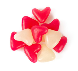 Obraz premium heart-shaped jelly candies isolated on white