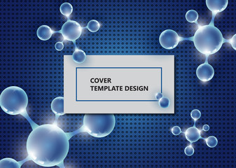 Abstract background with molecules and atoms. Medical, scientific and technological concepts. Bright modern design.