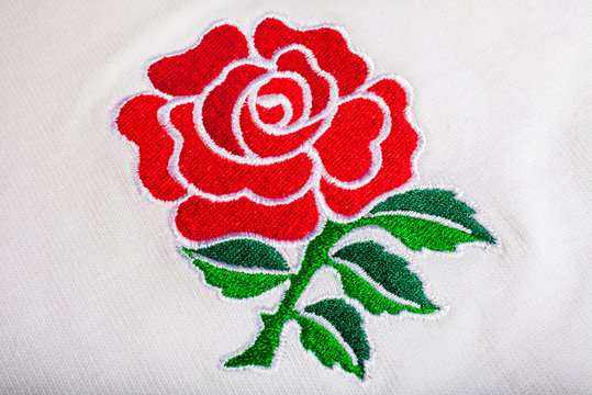 Red Rose Badge on an England Rugby Shirt