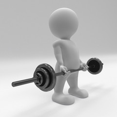 Obraz na płótnie Canvas 3D Morph Man exercising with gym weights