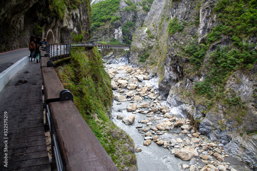 Wall mural the street in taroko national park in taiwan .