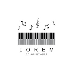Piano Logo Design Template