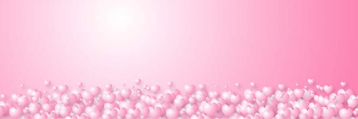 Pink love heart shape abstract background.