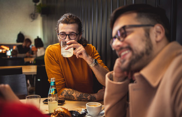 Young Friends at Fast Food Restaurant	