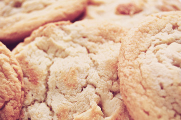 Macro background of tasty home made cookies.