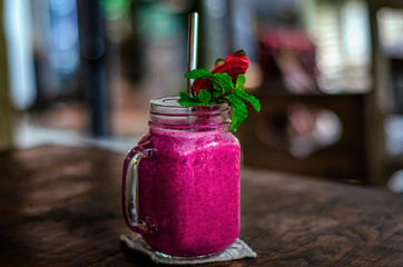 Dragon fruit smoothie. Healthy Drinks in Bali