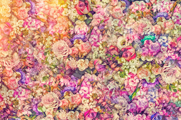 Floral spring background from wedding bouquets.