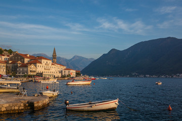 Fototapeta na wymiar View on the old town in Perast, Montenegro