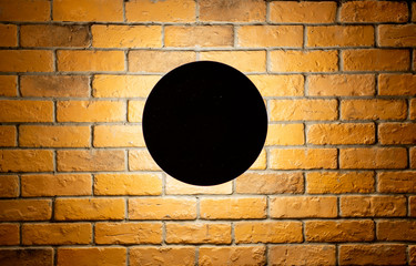 Lamps that illuminate on the brick wall , idea copy space
