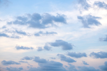 Sky and clouds with a beautiful light in the twilight