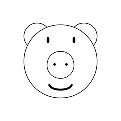 Pig outline icon isolated. Symbol, logo illustration for mobile concept and web design.