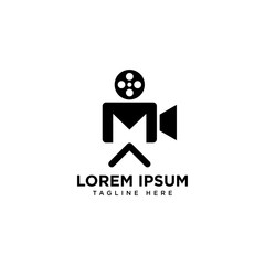 Letter M Movie icon vector illustration design logo template