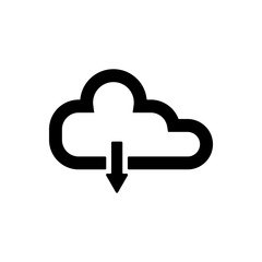 Obraz premium Cloud download outline icon. Symbol, logo illustration for mobile concept and web design.