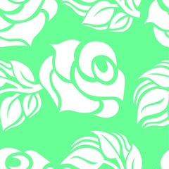 Vector seamless pattern from rose flowers design elements.