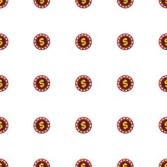 casino Chip icon pattern seamless isolated on white background