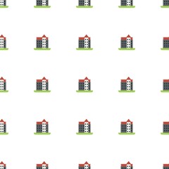 castle icon pattern seamless isolated on white background